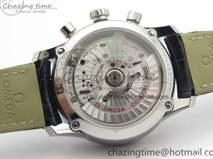 0812 De Ville Chronograph SS OMF 1:1 Best Edition Black Dial On Black Leather Strap A Fashionable 8109